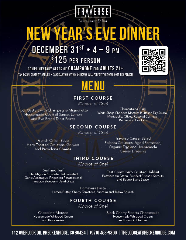 New Years Eve Menu