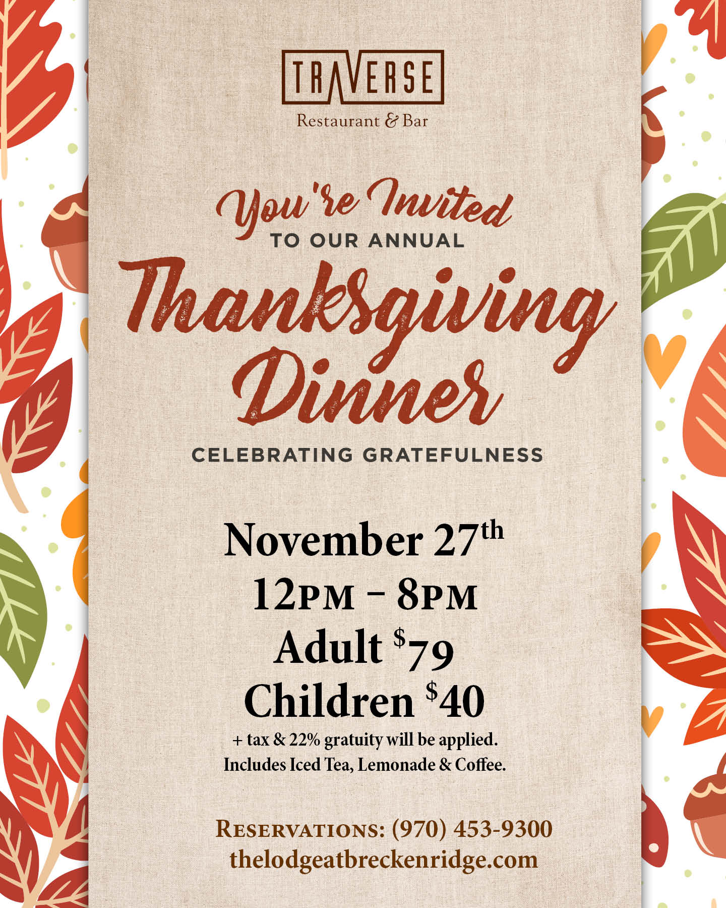 Breckenridge Thanksgiving Event 2025