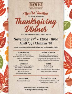 Breckenridge Thanksgiving Menu