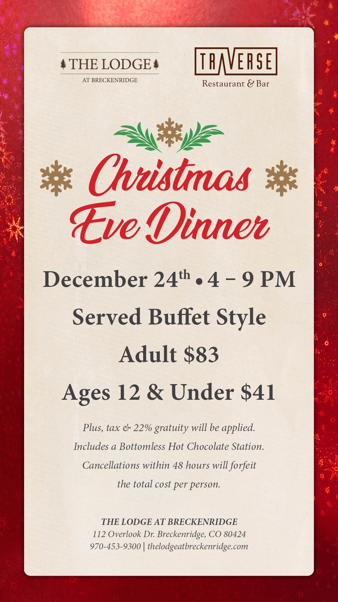 Breckenridge Christmas Eve Dinner